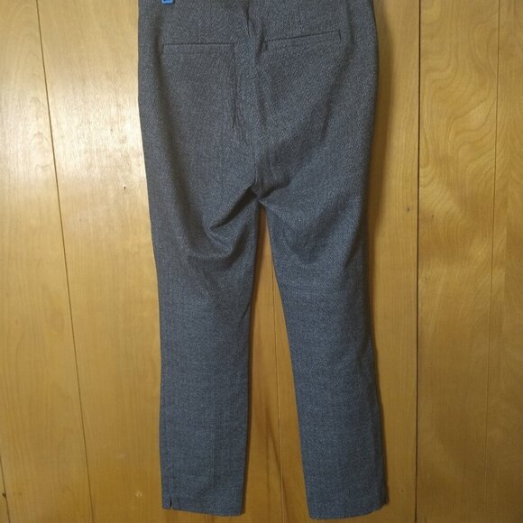 Crosby Women's Size 8 Pull On Elastic Waist Office Gray Herringbone Pants - Picture 4 of 5